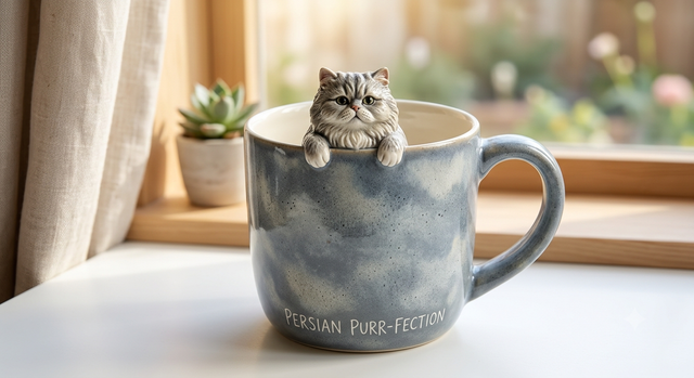 Persiano grigio — tazza in ceramica con rilievo