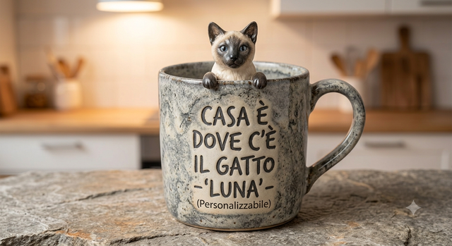 Siamese — tazza in ceramica con rilievo
