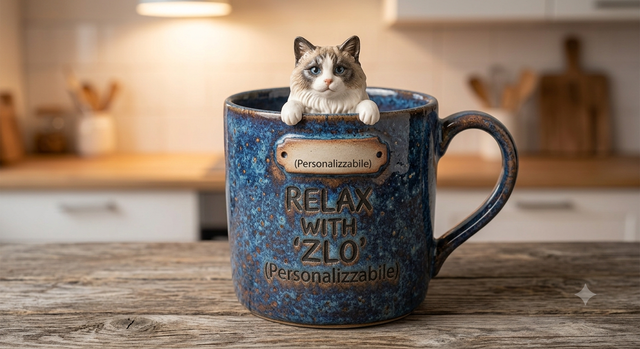Ragdoll — tazza in ceramica con rilievo