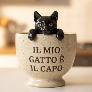 Tazza con Gatto in Rilievo — Personalizzabile con il Nome vista 8