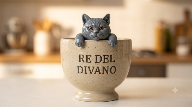 British Shorthair — tazza in ceramica con rilievo